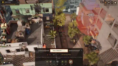 Frag Grenade targeting preview showing the blast area and the Destroys Cover ability label.