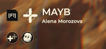 Lower-left battle HUD showing the visible F1 character-info button beside MayB’s name.